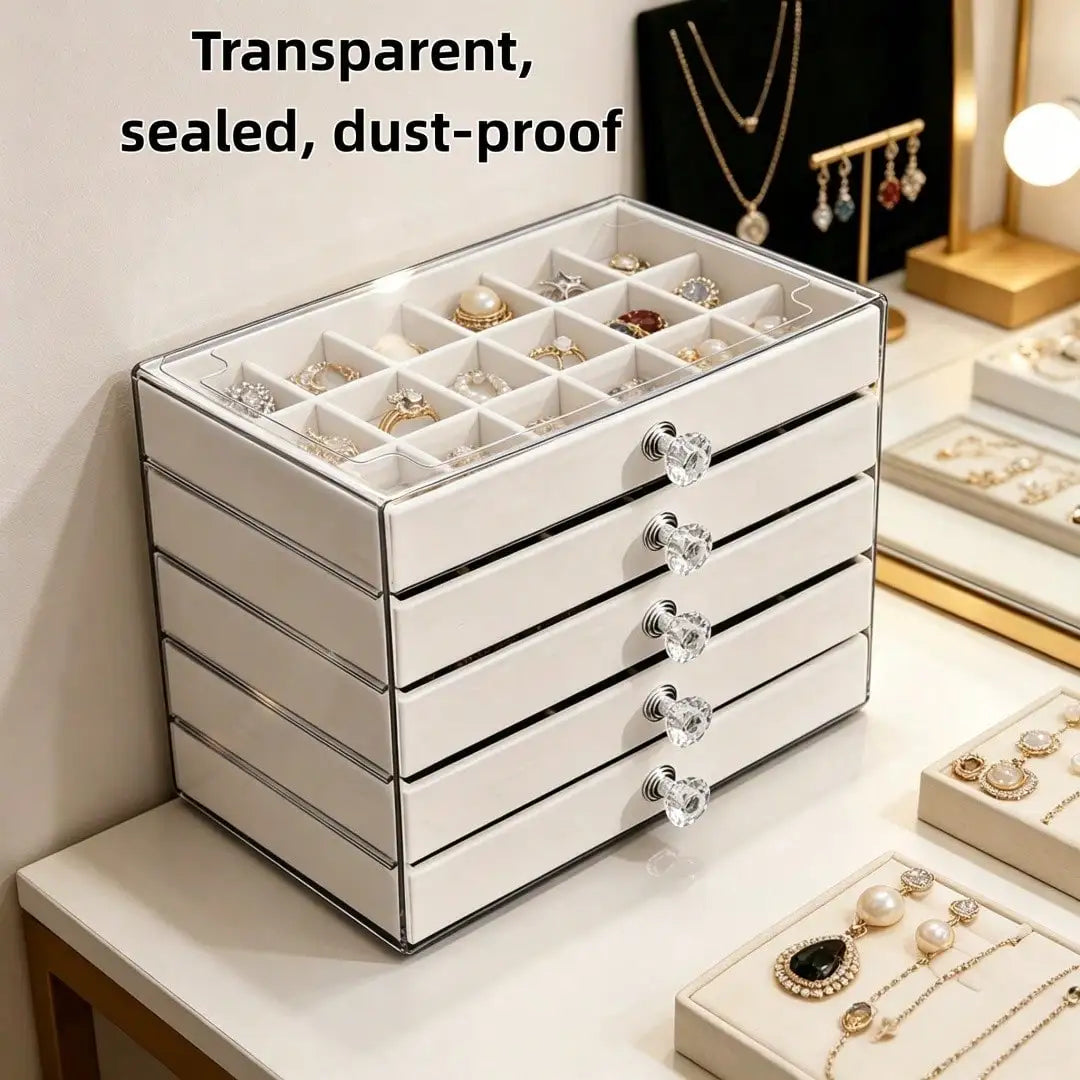 ClearNest Five-Drawer Jewelry Organizer