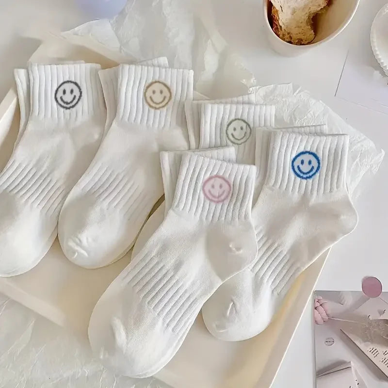 Cartoon Face Short Socks