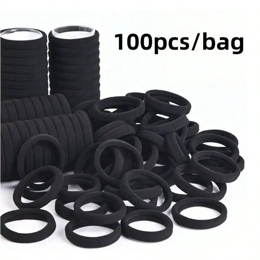 Everyday Black Elastic Hair Ties