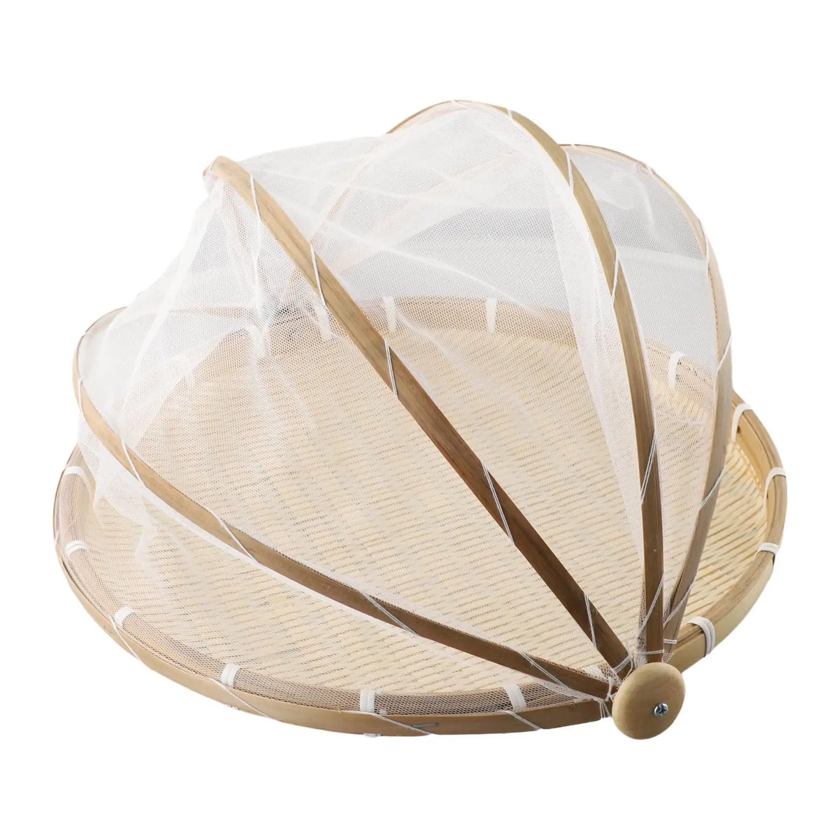 Bamboo Picnic Basket with Mesh Cover