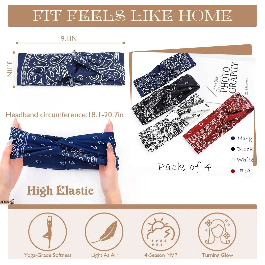 Paisley Twist Headbands — Set of Four