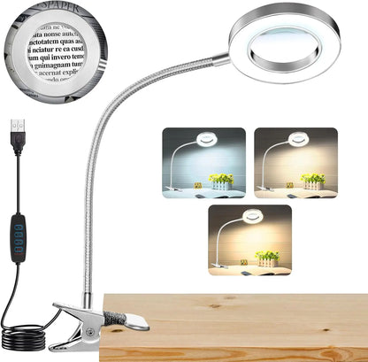 FocusGlow USB Magnifying Desk Lamp