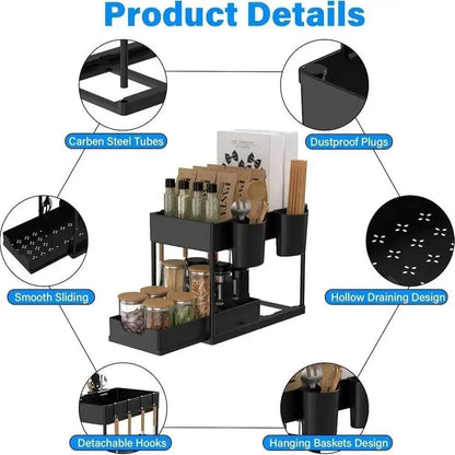 SlideNest Two-Tier Cabinet Organizer