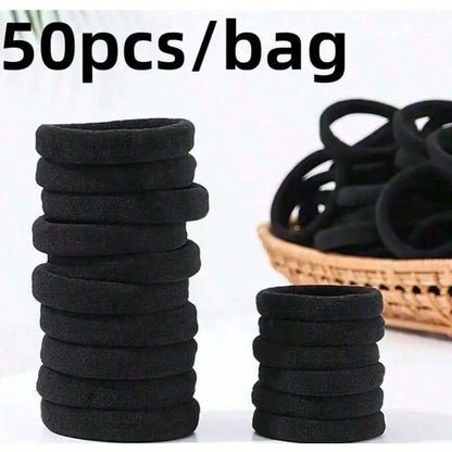 Everyday Black Elastic Hair Ties