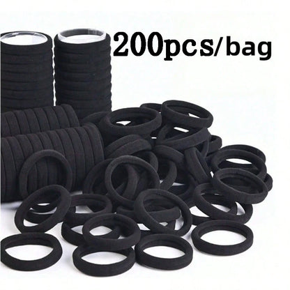 Everyday Black Elastic Hair Ties