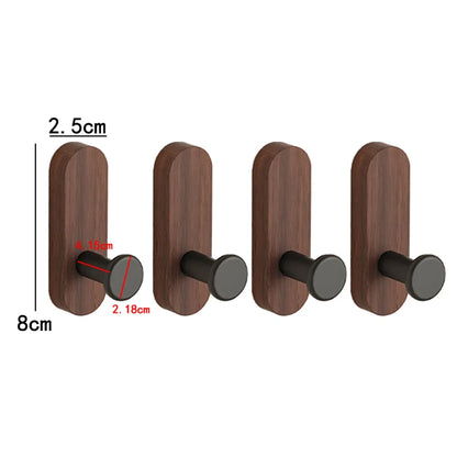 Self-Adhesive Wooden Wall Hooks