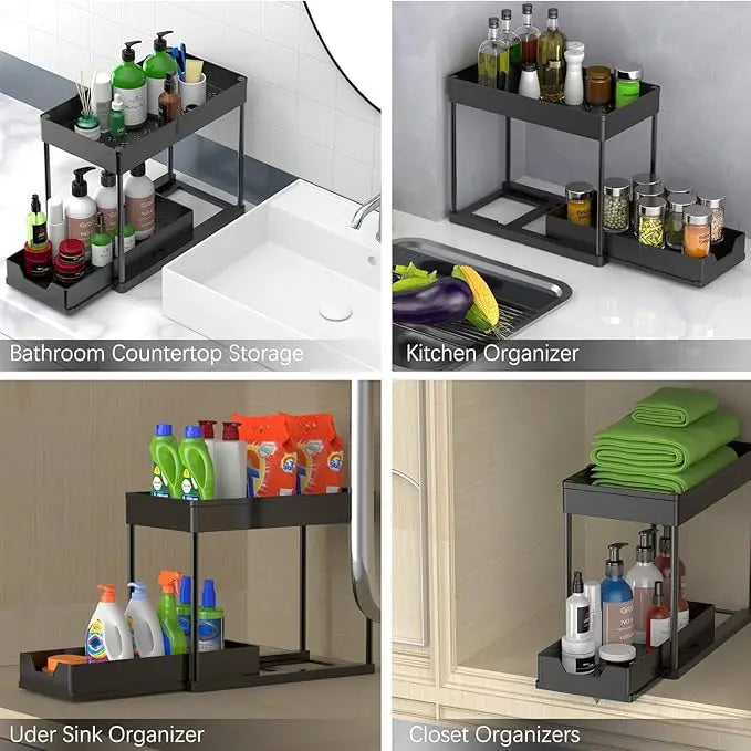 SlideNest Two-Tier Cabinet Organizer