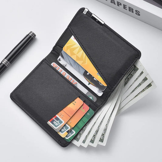 Slim Faux Leather Card Wallet