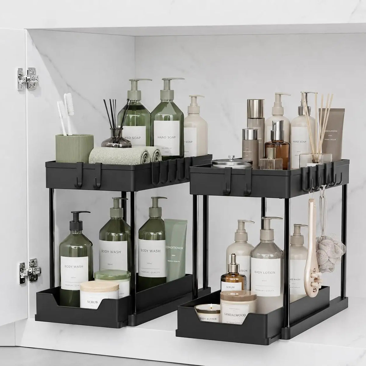 SlideNest Two-Tier Cabinet Organizer
