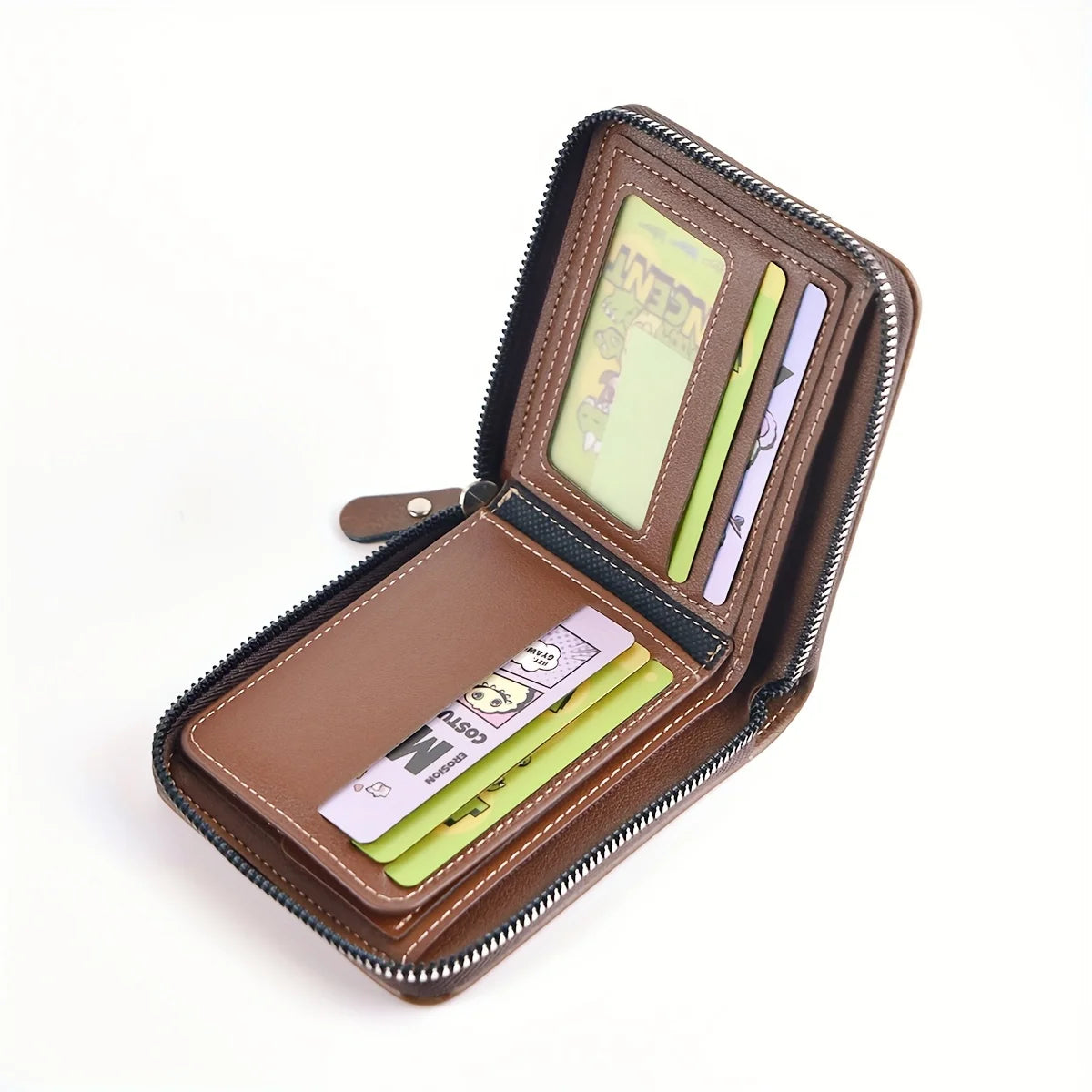 Zip-Around Faux Leather Wallet