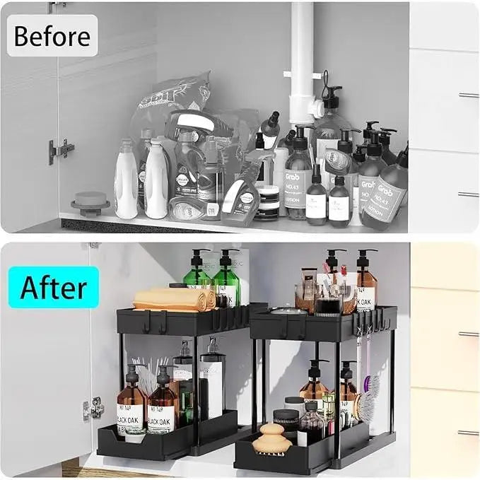 SlideNest Two-Tier Cabinet Organizer