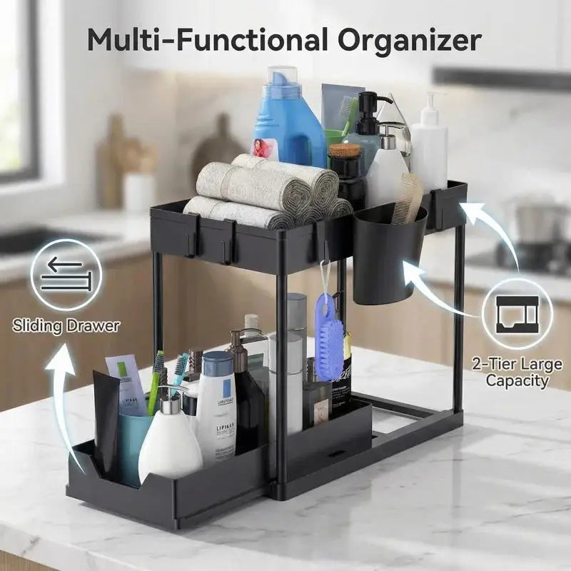SlideNest Two-Tier Cabinet Organizer