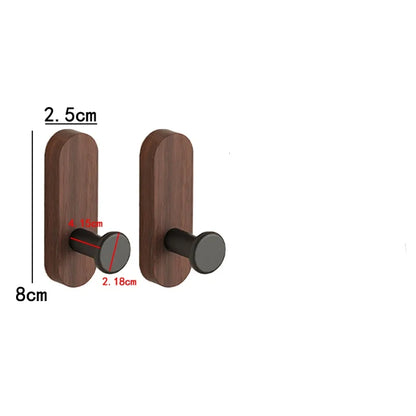Self-Adhesive Wooden Wall Hooks