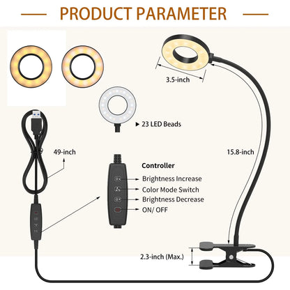 FocusGlow USB Magnifying Desk Lamp