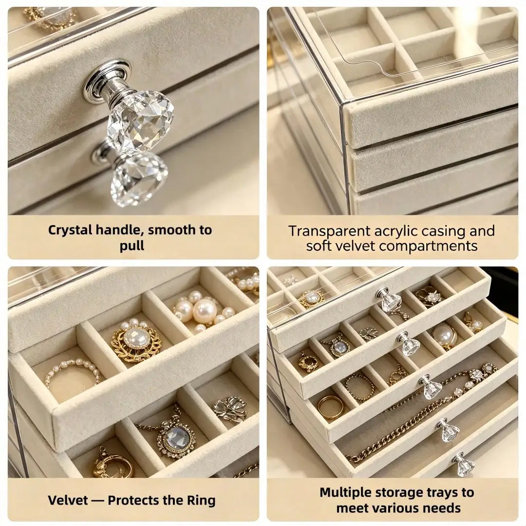 ClearNest Five-Drawer Jewelry Organizer